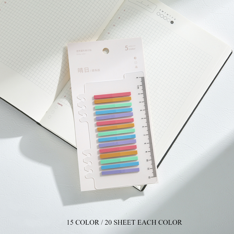 200 Lembar Sticky Note Warna Neon Untuk Pembatas Buku-K
