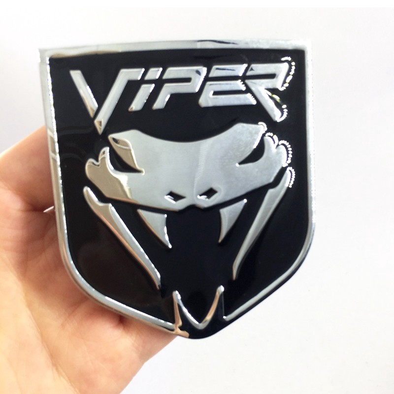 1Pc Stiker Emblem Logo Viper Cobra Ular Bahan Metal untuk Mobil Ford Mustang