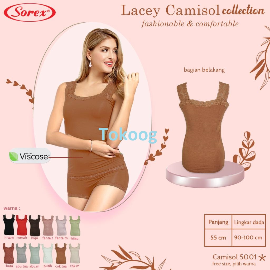 Atasan Tank Top camisol Renda Lebar Sorex 5001 (kamisol)