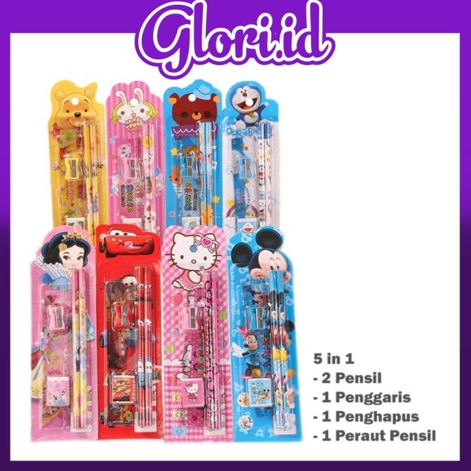

CT590 GLORI.ID S004 MINI STATIONERY SET ALAT TULIS SEKOLAH 5 in 1 KARA