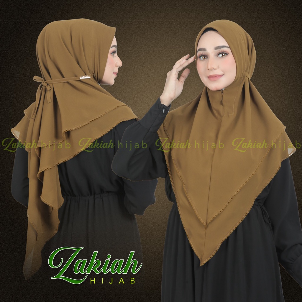 Zakiah khimar ceruty picot terbaru pet malay