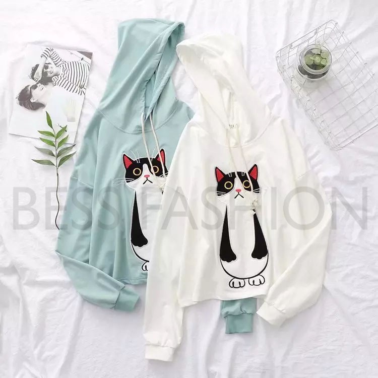 Bess - Sweater Hoodie Wanita / Sweater Hoodie Murah CAT STAND