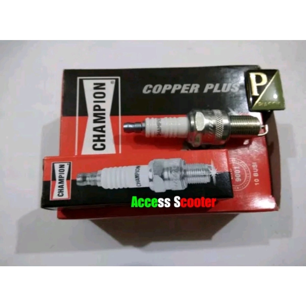 Busi Drat Panjang Vespa Excel Exclusive ORI Merk Champion