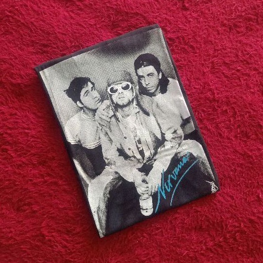 Kaos Band Nirvana Kurt Cobain Bootleg Tag Moving Blue Vintage