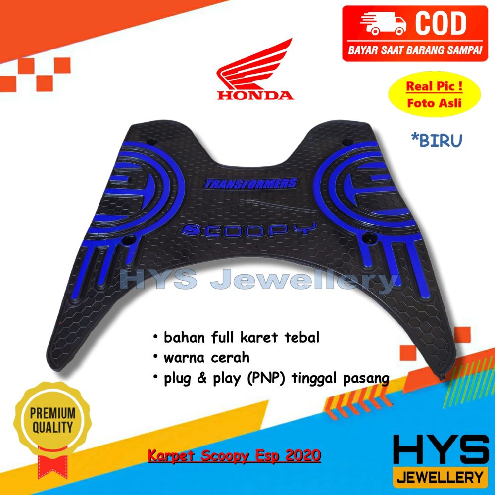 Karpet New Scoopy 2020 2021 2022 2023 Generasi Ke-5 Stylish Prestige Sporty Fashion - Keset Alas
