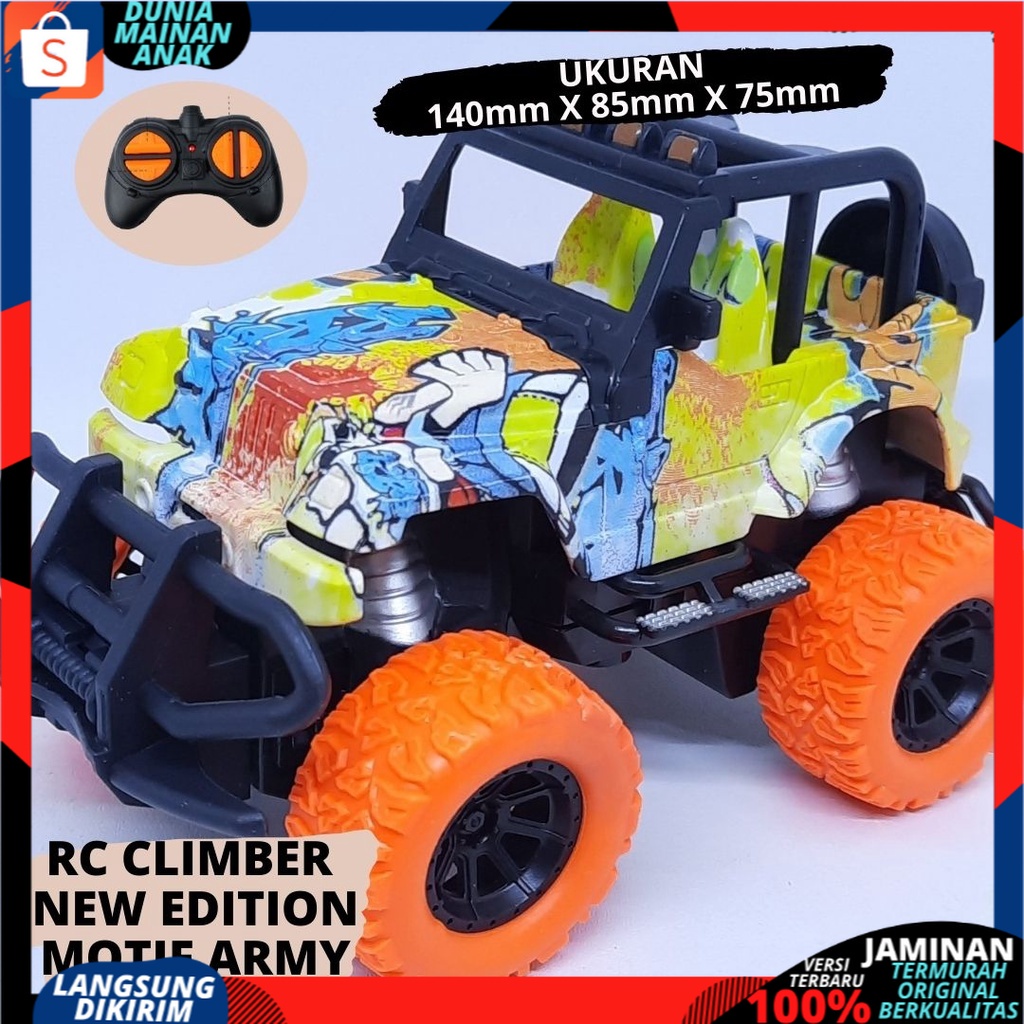 Mainan Mobil Remote Kontrol Aman Digunakan Import Mini Climber Jeep New Army Version