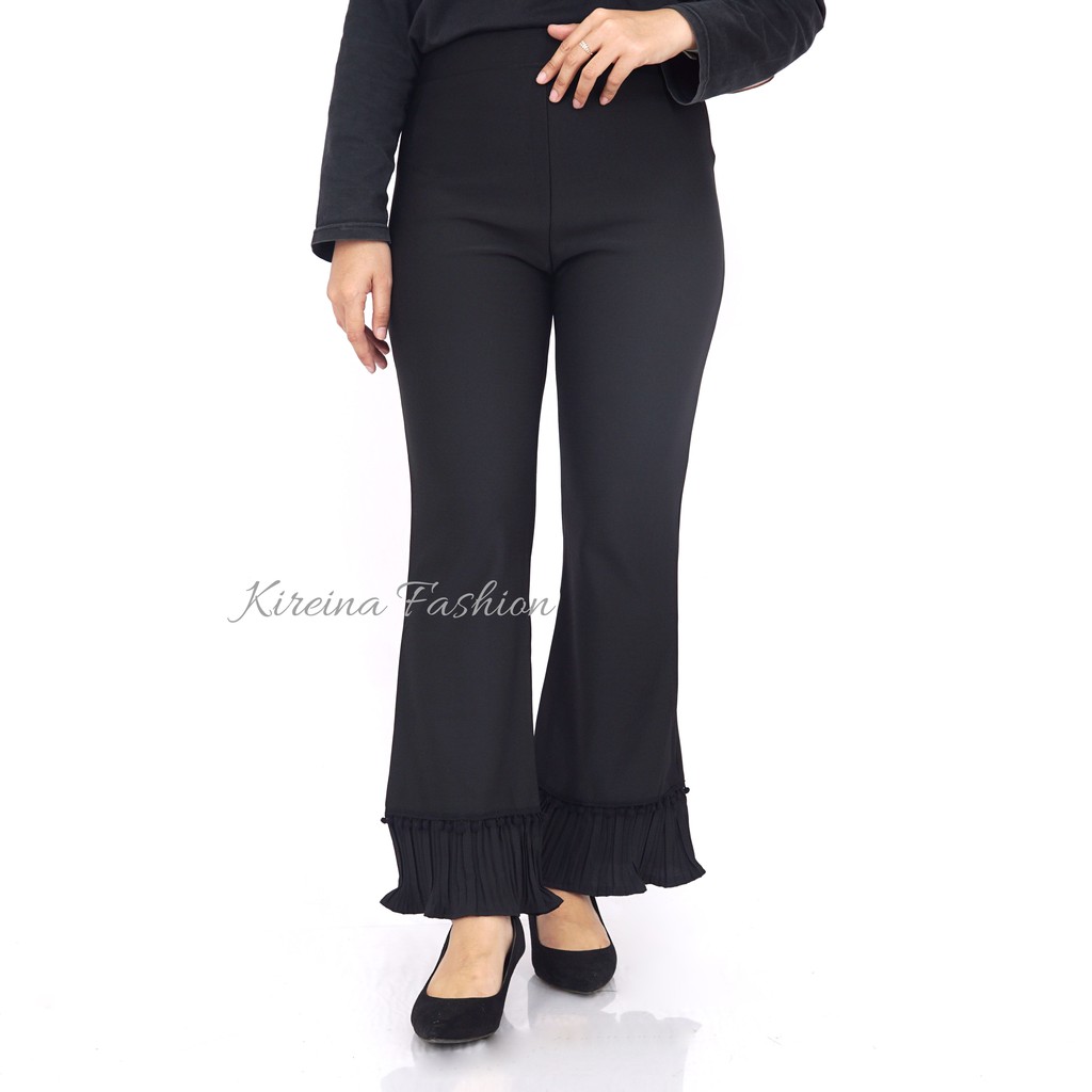 Celana Cutbray Wanita Hitam Kode 2507 | Kireina Fashion