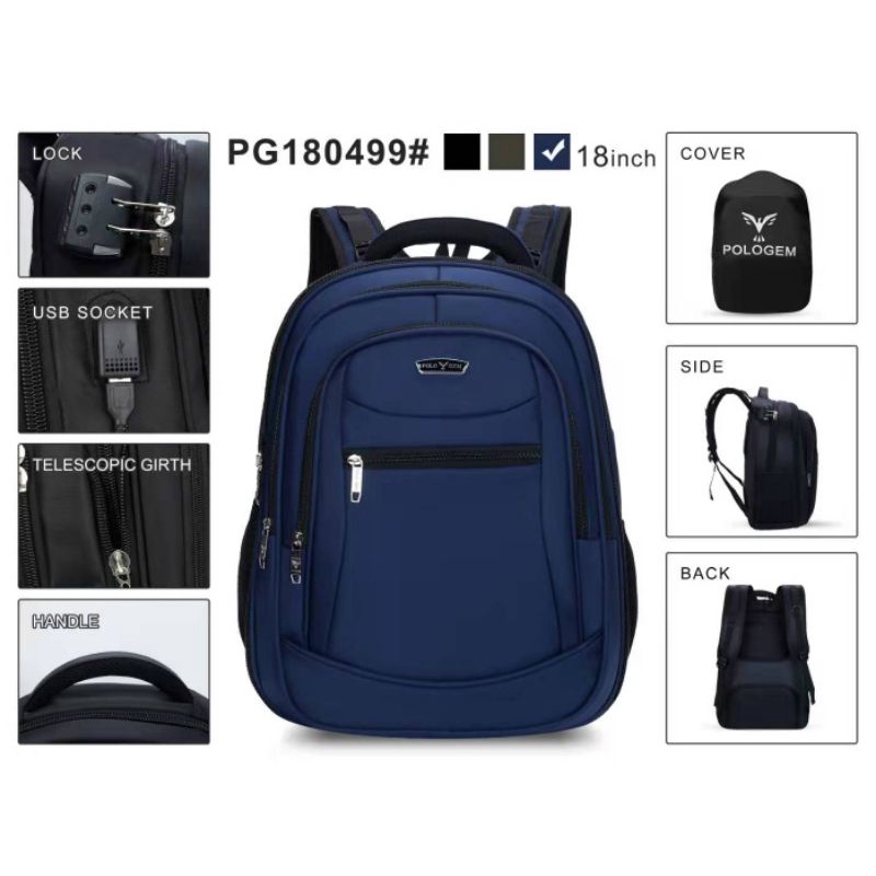 OBRAL DISKON PROMO Tas Ransel Laptop Polo Bag Back Pack Anak Sekolah SD SMP SMA Kuliah Kantor Murah