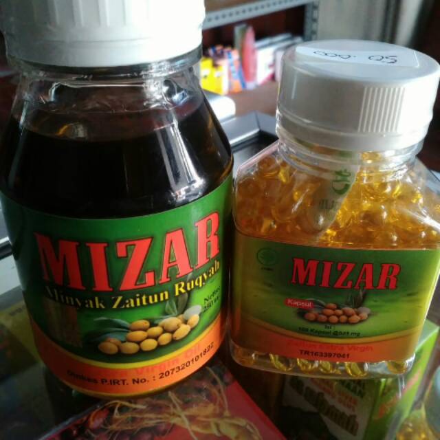 Paket zaitun mizar( mizar cair 250ml + kapsul zaitun mizar 100 kpsl )