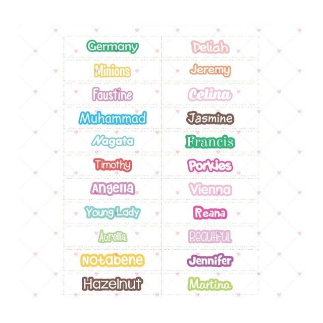 

Label Stiker Nama Anti Air/Waterproof Label