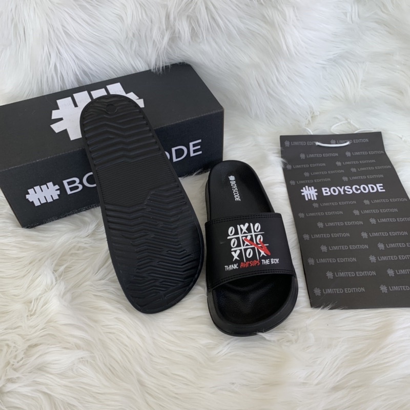 [BOYSCODE] Sendal Selop Pria Teka Teki XOX / Sendal Slip On Pria / Sendal Slide Pria