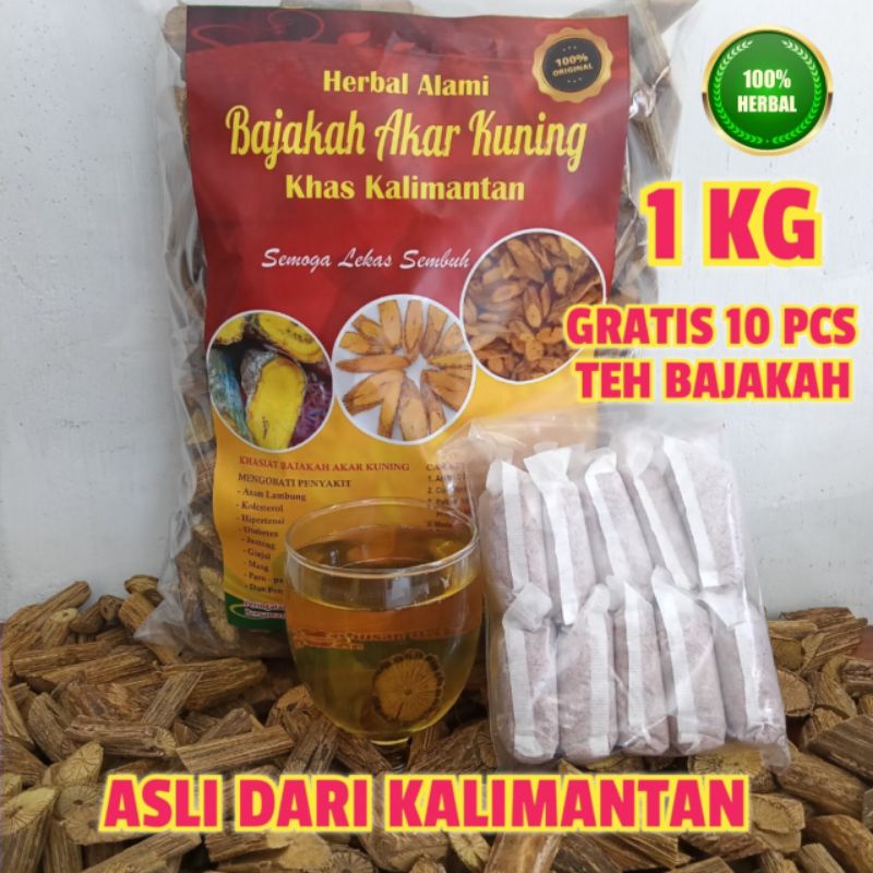 Bajakah Akar Kuning 1kg + Gratis 10pcs Teh Bajakah Asli Dari Kalimantan / Akar Kuning Asli / Akar Ba