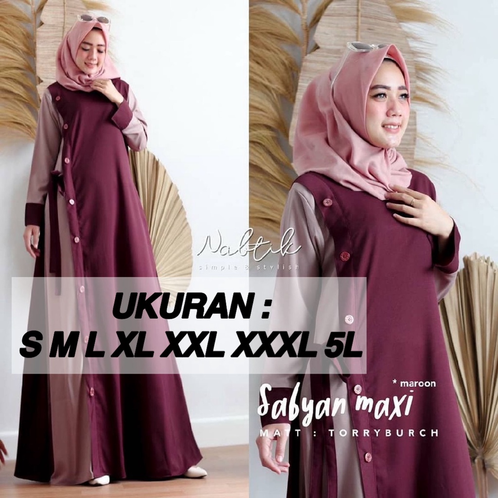 BUY 1 GET 1FREE | (S M L XL XXL XXXL 5L) MAXY DRESS CANTIK / Sabyan Maxi