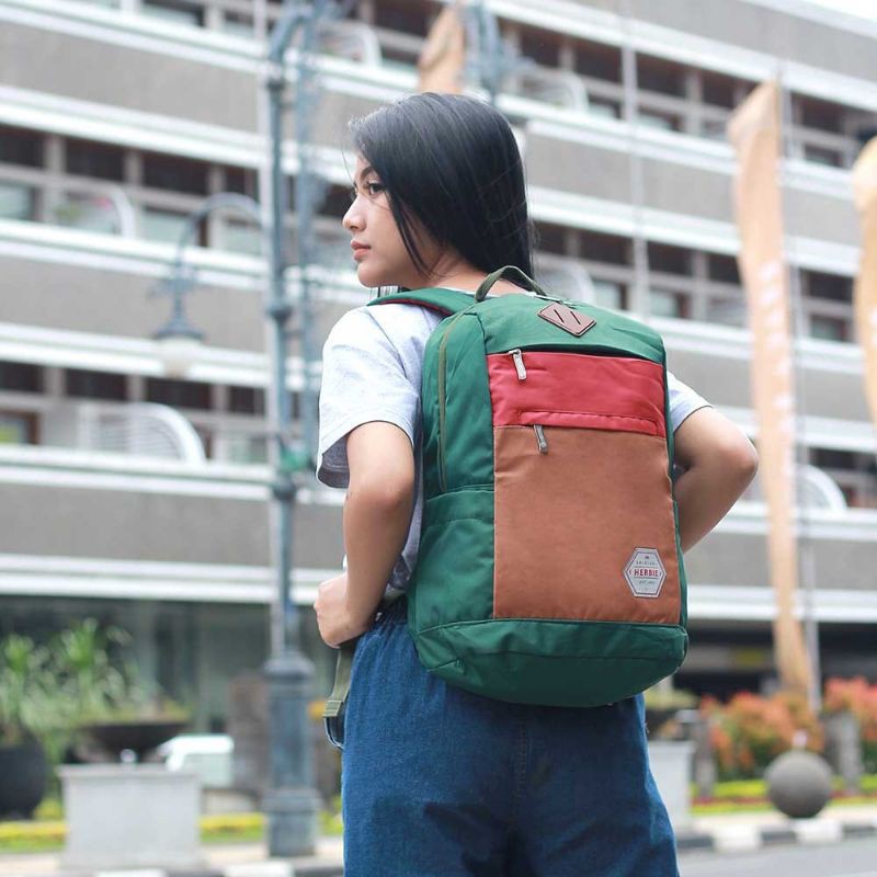 Herbie - Tas Backpack Wanita Terbaru | Tas Ransel Punggung Cantik | Tas Sekolah Kuliah Kerja Cewek | Tas Perempuan Style Milenial Bahan Cordura | Tas Gendong