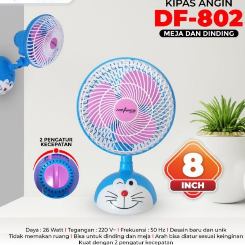 Desk Fan / Kipas Angin Duduk Advance 8&quot; DF-802 Doraemon