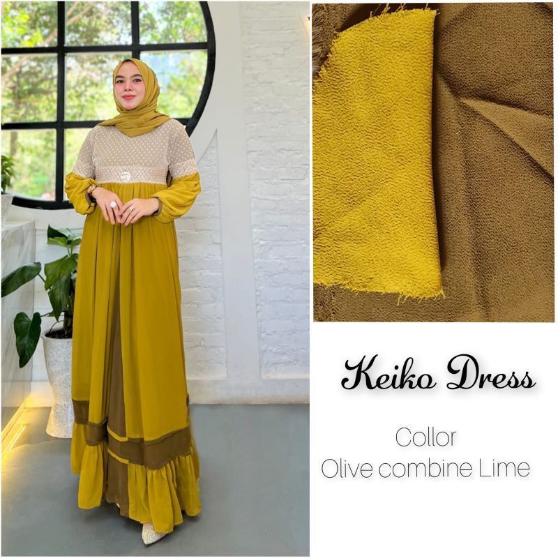 DRESS MUSLIM, baju wanita, baju gamis, dress, gamis, Baju gamis, fashion wanita, Keiko Dress