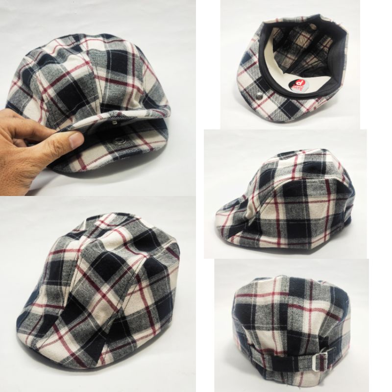 flat cap hat kotak2 / topi kodok / topi copet / topi pelukis /topi sutradara/ topi pria wanita