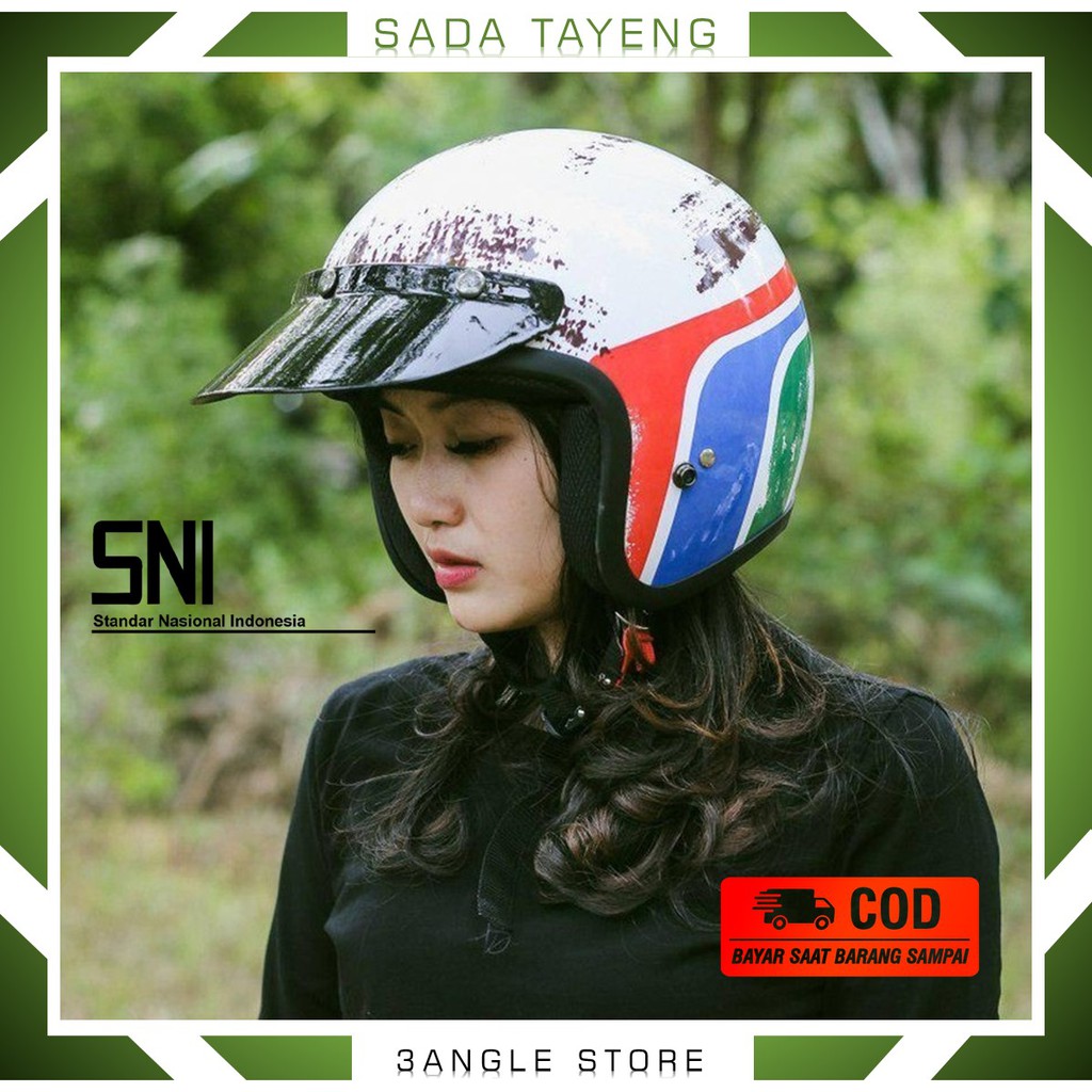 Promo Helem Bogo Helm Retro Jadul SNI Lawas Clasic Klasik Clasik Classic Jaman Dulu Sada Tayeng COD
