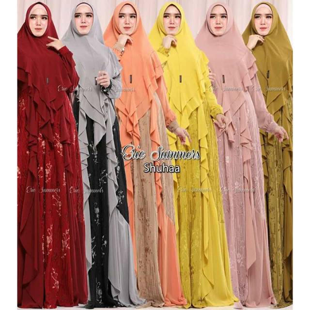 ORIGINAL Gamis Syar'i Brokat Shuhaa by Eric Summer's  - gamis pesta busui realpic