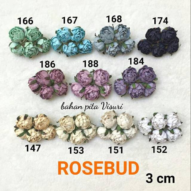 Paper Flower Rosebud 3 cm Seri D