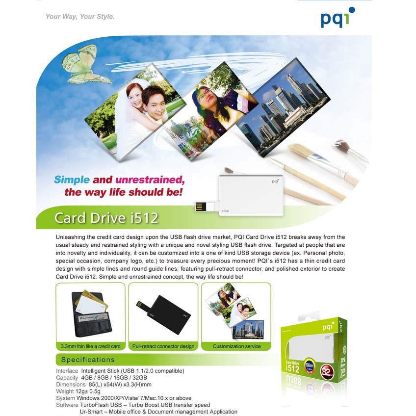 ASLI IMPOR -   Flashdisk - PQI - i512 32GB