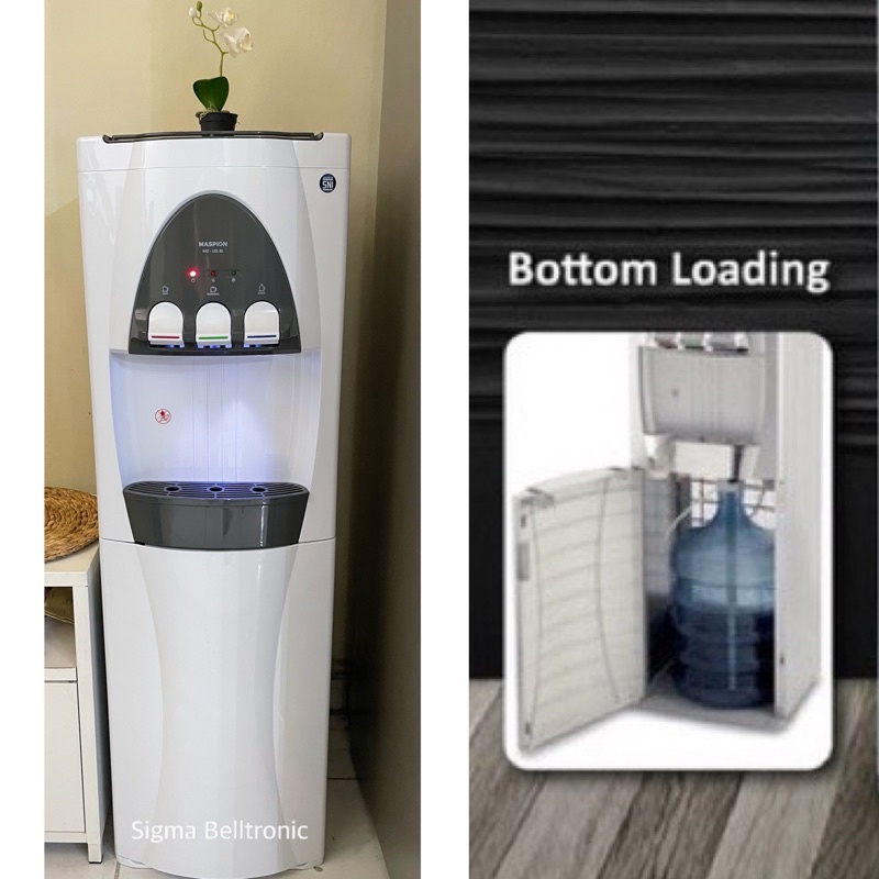 Dispenser galon bawah pakai Kompresor Maspion MD-105BL 3 kran Air Panas - Dingin - Netral