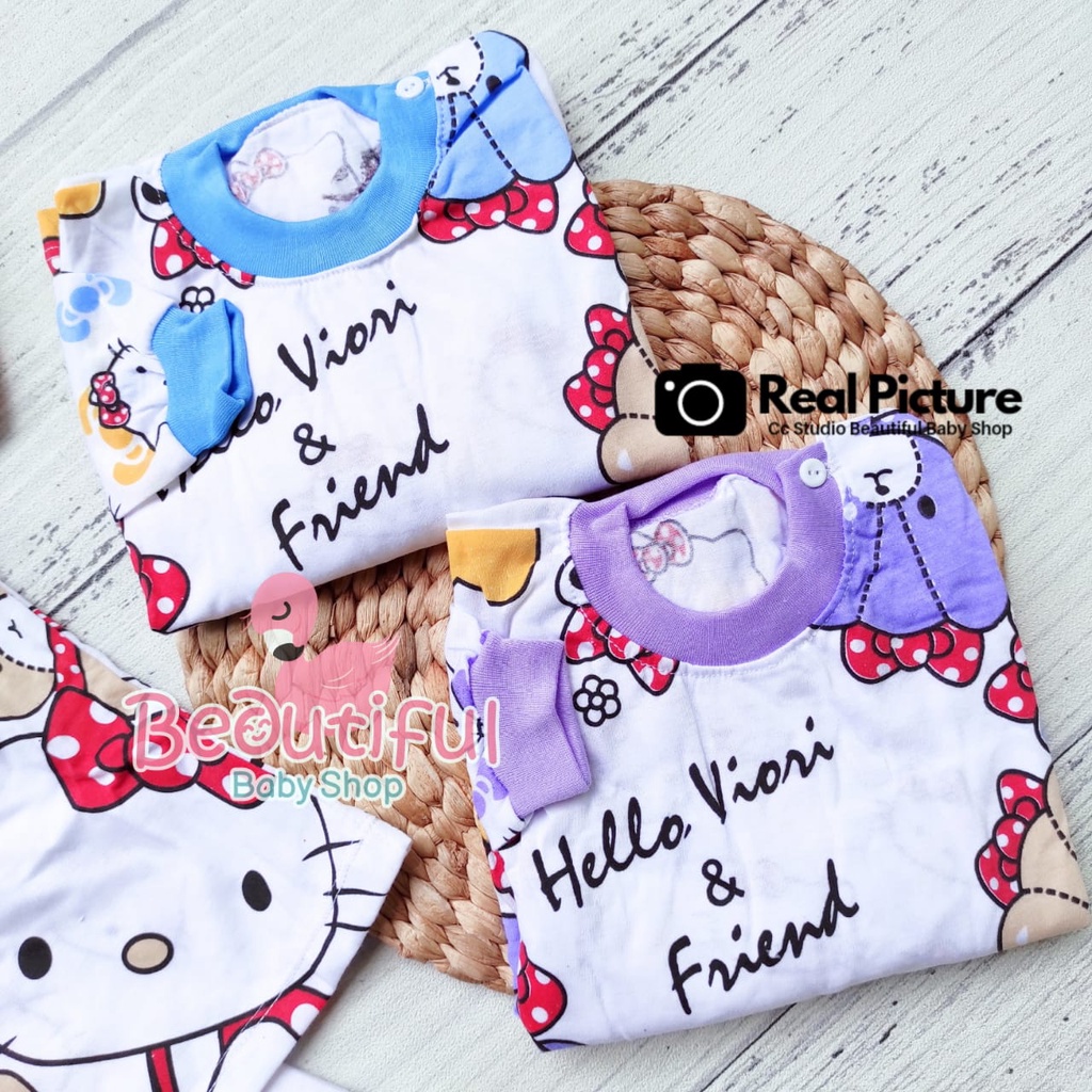 Setelan Baju Bayi Panjang 3-12 Bulan Motif Hello Kitty / Setelan Piyama Bayi / Baju Bayi Panjang / Baju Tidur Bayi / Baby.ou_