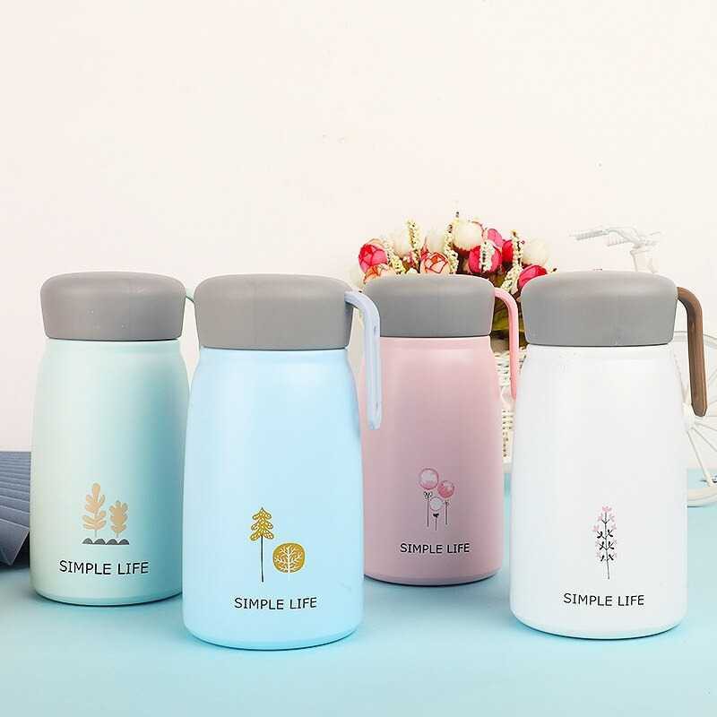 Botol Minum Anak Thermos Desain Lucu Stainless Bebas Racun BPA Free 380ML MEIKE - 7CHA07WH