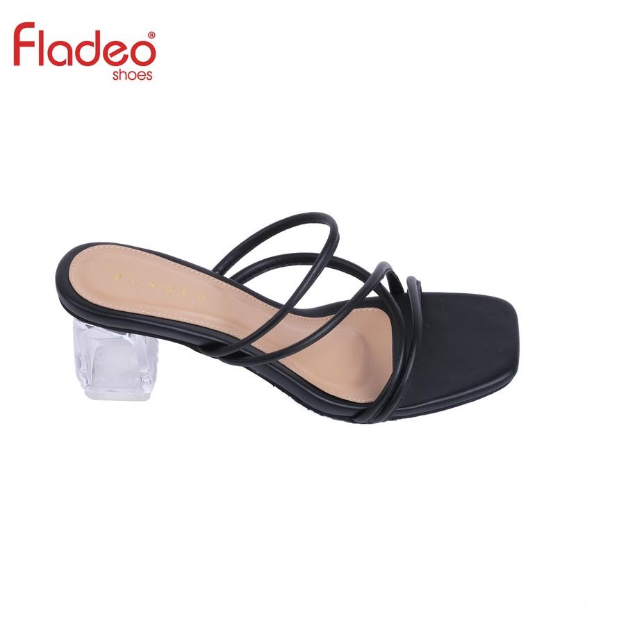 Promo Fladeo D21/LDH368-1WH/Sandal Heels Slide Wanita [ Hak Kaca ] Terbaik