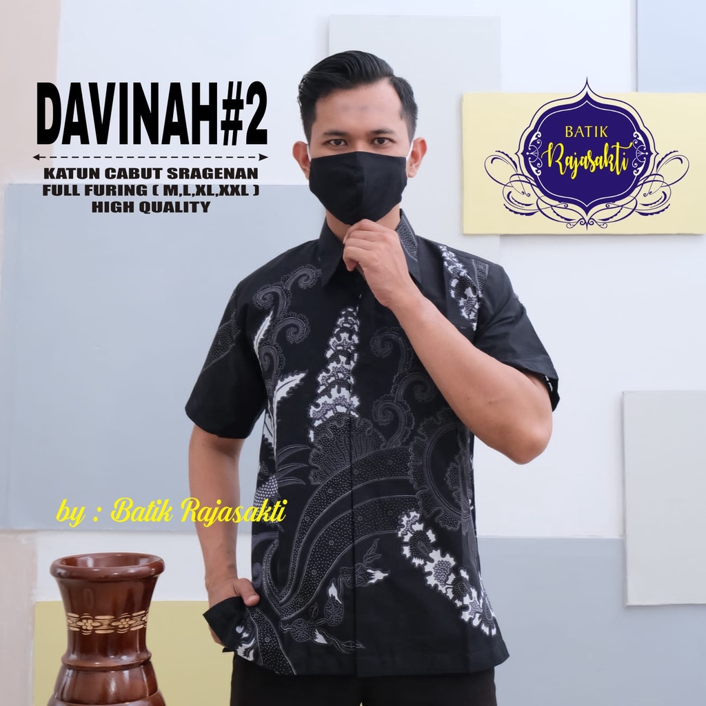 DAVINAH 2 RAJASAKTI KEMEJA BATIK SOLO PRIA LENGAN PENDEK LAPIS FURING ATASAN BATIK PREMIUM MODERN KATUN HALUS BAHUWIRYA  BANAMITRA BANAMITRA PUTIH BANGSAWAN BAYU PUTRA BERLIAN BIRU BHARATAYUDA BIMASENA BIRENDRA BIRU INDAH BRAHMAKERTA BRAHMAKERTA MERAH