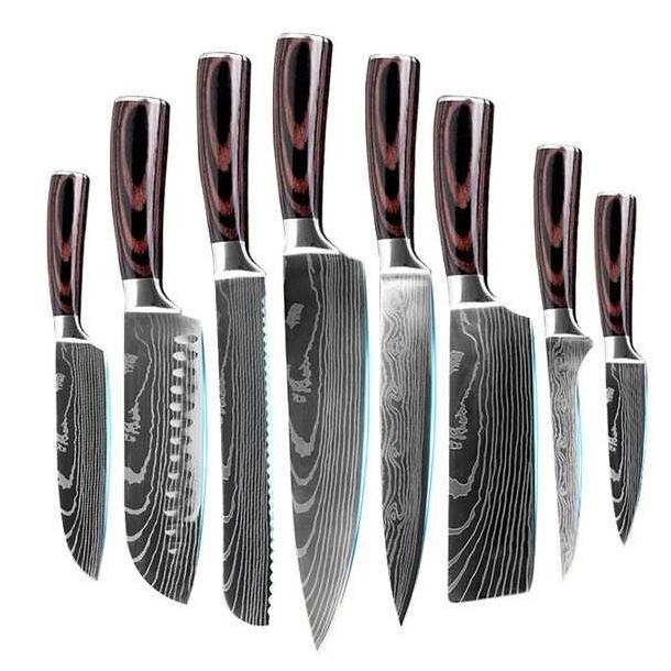 

SET PISAU DAPUR PREMIUM DAMASCUS PATTERN STAINLESS STEEL 8 PCS XITUO SDVD6545DV