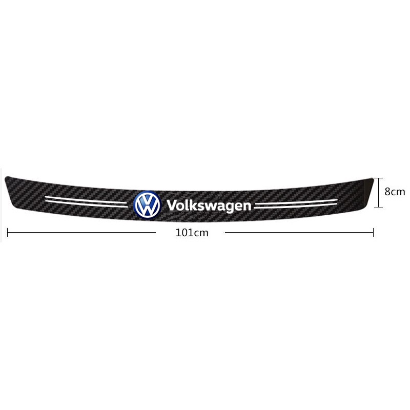 Volkswagen Sticker Dekorasi Bumper Bagasi Mobil Motif Serat Karbon Untuk VW Polo Fox Golf Gol Voyage Beetle Santana