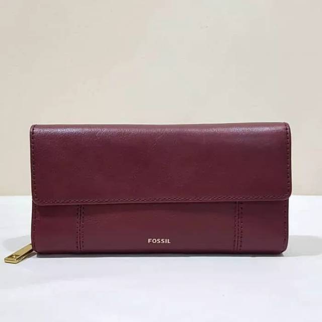 CLUTCH WALLET FOSSIL JORI FLAP CABERNET WINE ORIGINAL