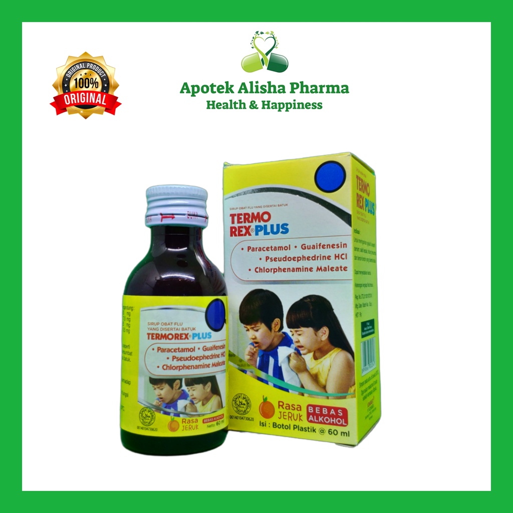 TERMOREX PLUS Sirup 30ml / 60ml - Termorek Plus Syrup Parasetamol Obat Penurun Panas / Demam Flu / Pilek Hidung Tersumbat Meler dan Batuk Anak