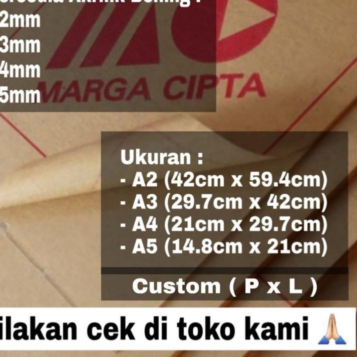 

Ready BYK AKRILIK lembaran 2mm uk. A6 / Akrilik bening / Marga cipta / Arcylic Q8 RCP
