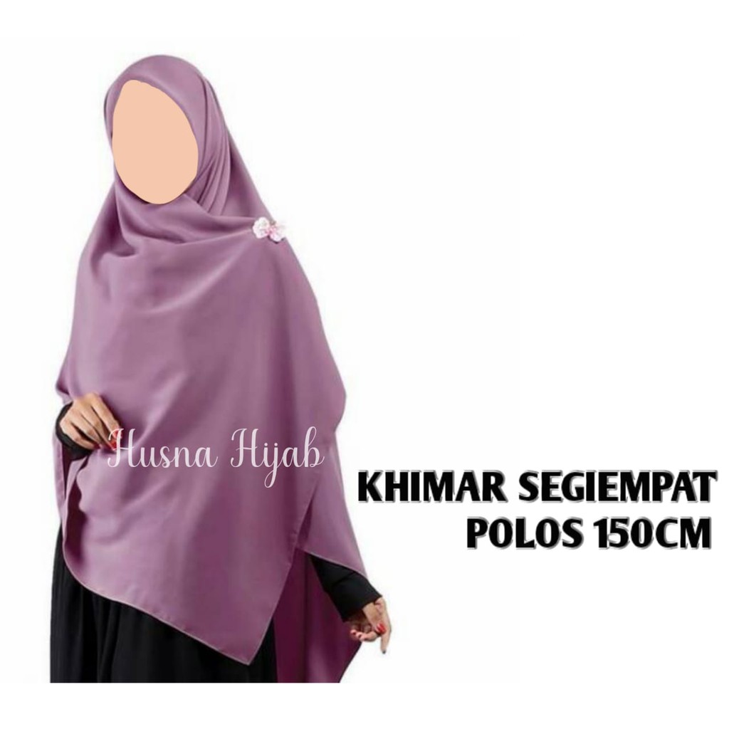 [HUSNA HIJAB] Khimar Segi Empat Polos Wolfis 150CM / Jilbab Segi Empat Polos Wolfis 150cm / Kerudung Jumbo