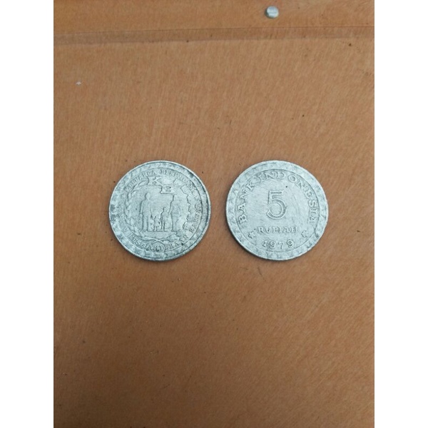 koin uang 5 rupiah kecil gambar kb 1979