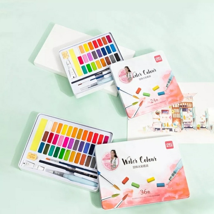 

(TERLARIS) Deli Solid Watercolor set 24/36 color - 24 color