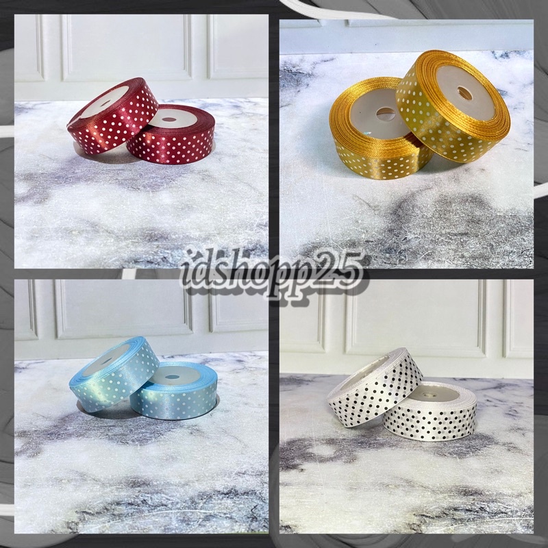 

PITA SATIN ONDE POLKADOT 1 INC 2.5cm GOODIE BAG SOUVENIR PESTA ULANG TAHUN PERNIKAHAN HIASAN ROL