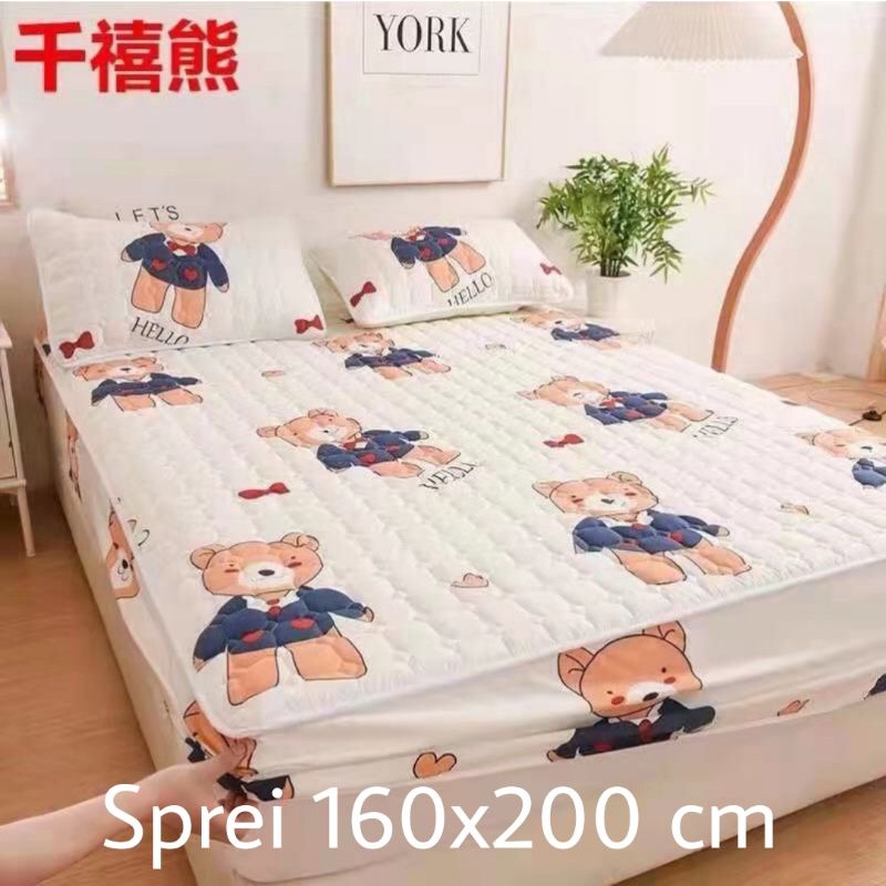 SPREI WATERPROOF SPREI ANTI BOCOR PLUS SARUNG BANTAL 2 PCS UKURAN 160×200 cm