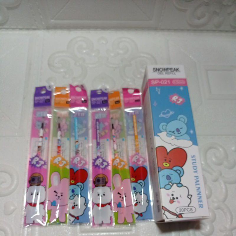 

Refill Pulpen gel Karakter BT21 isi 20 pcs