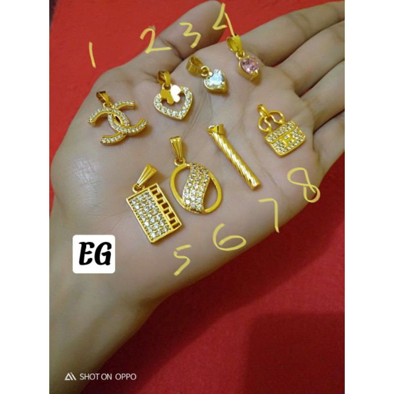 Ecer liontin permata lapis emas 18 k