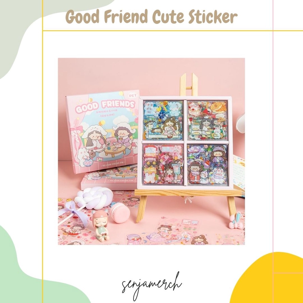 

Senjamerch - Stiker Good Friends Cute Aesthetic Stickers / Stiker Diary Tumblr Deco 1 Lembar