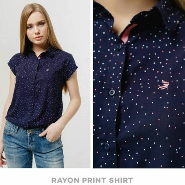 Kemeja wanita full print 3second ORIGINAL