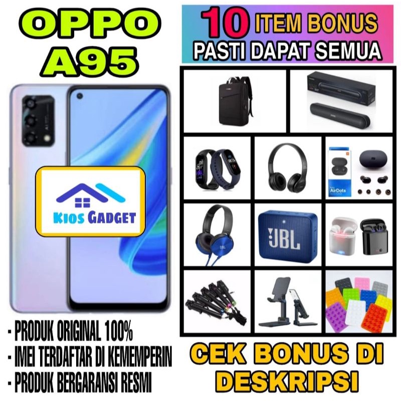 OPPO A95 RAM 8GB+5GB EXTENDED, ROM 128GB [ GARANSI RESMI ]