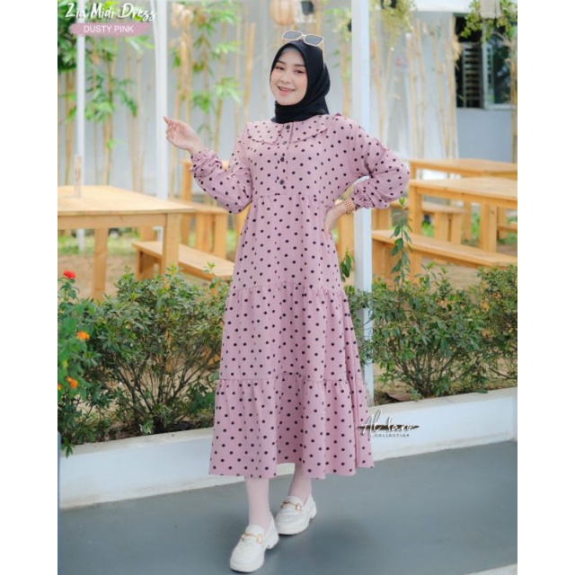 Dress Terbaru Midi Dress Model Polkadot Dress Kekinian 2022