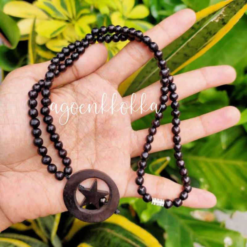 kalung bulan bintang full hitam kokka kaukah kaokah