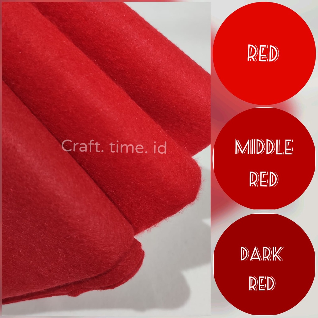 KAIN FLANEL / FELT IMPOR TEBAL 1 METER-MIDDLE RED