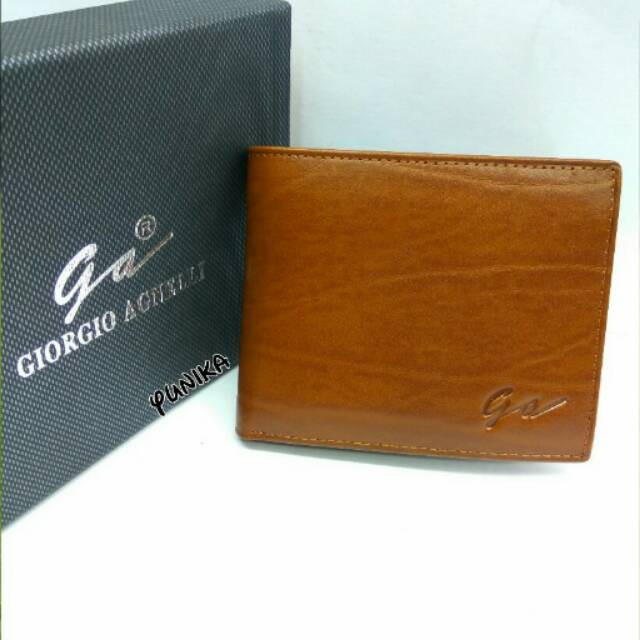 Dompet kulit asli original pria giorgio agnelli motif urat serat kayu