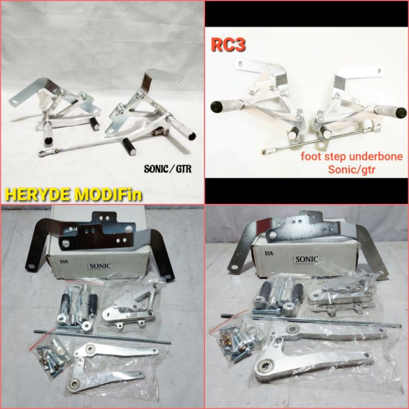 Foot Step UnderBone SONIC 150R SUPRA 150 GTR Step UB Aluminium Billet T6 RC3 Racing PnP